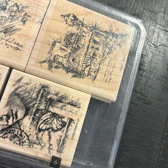 Stampin Up Travel Sketchbook Rubber Stamp Set 6 2006 Retired Craft Stationary - Picture 4 of 8